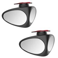 2PCS 2 in 1 Car Blind Spot Left Mirror Wide Angle Mirror 360 Rotation Adjustable Convex Rear View Mirror View front wheel Car mirror