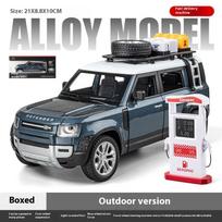 1:24 mastelio Land Rover Defender Lauko leidimo modelis, imituojantis lydinio visureigį, berniukų modelis, vaikų žaislinis automobilis, dovanų papuošalai mėlyna