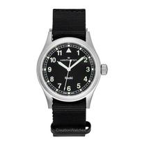Hamilton Khaki Field Tekstilinis dirželis Juodas ciferblatas Kvarcinis H69401430 Unisex laikrodis juoda