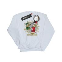 Tom And Jerry Womens/Ladies Christmas Surprise Sweatshirt XXL balta