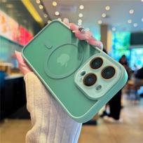 For iPhone 16 Pro Max Luxury Lens Glass Magsafe Magnetic Phone Case For iPhone 13 14 15 Plus Matte Translucent Protective Cover iPhone 16 Plus