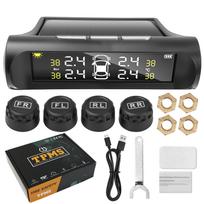 TPMS Car Tire Pressure Monitor Intelligent Real Time Monitoring External Wireless Solar Tire Pressure Detection Monitor 4 Sensor