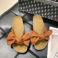 Šlepetės Moteriškos Vasarinės Suede Su Kaspinėliu Atviru Pirštu Madingos Moteriškos Basutės Moteriškos Laisvalaikio Šlepetės Šlepetės Stori Padai Šlepetės WSH4447 35 ruda