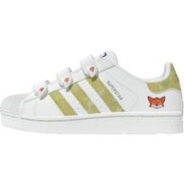 Zootopia x Adidas Originals SUPERSTAR CF žemi vaikiški riedlenčių batai Balti Žali Vaikams nuo 3 iki 7 metų Sportbačiai JQ1334 33 white