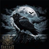 26 Raven & Ocean Full Moon Crow Viking Mens T-Shirt 100% Cotton Unisex T-Shirt XL