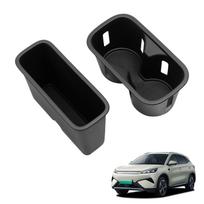 for BYD ATTO3 ATTO 3 YUAN PLUS 2026 2026 Center Water Cup Holder Storage Box Shock-Absorbing Car Accessories Black 2Pcs
