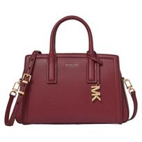 MICHAEL KORS Laila Auksinės detalės Skaldyta oda Per petį nešiojama rankinė-tote Maža Moteriška Mulberries Raudona auksas
