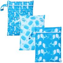 3Pcs Waterproof Wet Dry Bag For Baby Diaper Swimsuit Gym Clothes Toiletries Storage Bag Reusable Stroller Carry Handle Bag