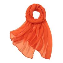 Elegantiškas vienspalvis šifono šalikas Ilgas plonas skara Šilko apsauga Minkštas moteriškas apklotas Skaros Vasaros oranžinė