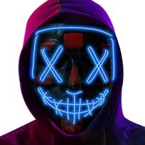 Poptrend Halloween Mask LED Light Up Mask Scary Mask For Festival Cosplay Halloween Costume Masquerade Parties Carnival Gift mėlyna