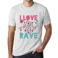 Men’s Graphic T-Shirt Music Fest I Love Rave Vintage White XS baltos spalvos nuo blyksnio