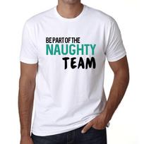 Vyriški vintažiniai marškinėliai Grafiški marškinėliai Būkite The Naughty Team White dalis XS balta