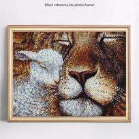 Deimantinė tapyba su apvaliais akmenimis Tiger Diamond Siuvinėjimas Viso ekrano avių deimantas 20X30 gray