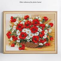 5D „pasidaryk pats“ deimantinis paveikslas, gėlė, pilnas apvalus kalnų krištolo paveikslas, deimantinis siuvinėjimas 20X30CM red