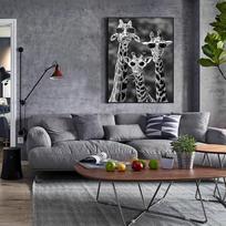 Deimantinis siuvinėjimas kryželiu  Žirafa šeima akiniuose  Deimantinis siuvinėjimas mozaikos kalnų krištolas 20X30CM gray