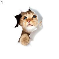 Yousheng Lovely Cat tualeto dangčio sieninis lipdukas Mados namų menas 1pcs beige