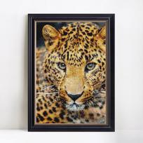 Gyvūnai Piešimas deimantais Leopardas Mozaika Deimantinis Siuvinėjimas Siuvinėjimas kryželiu Namų aksesuarai Apdaila 20X30CM beige