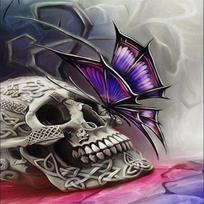 Full 5D Diy Diamond Painting Butterfly skull Mosaic Embroidery Cross Stitch Home Decor Handmade Gift 30x30cm gray