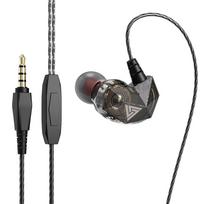QKZ AK2 3,5 mm laidinės ausinės, įdedamos į ausines, muzikinės ausinės, sportinės ausinės su mikrofonu juoda