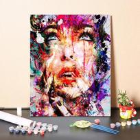„Pasidaryk pats“ tapyba pagal numerius Drobė Namų dekoravimas Skaitmeninis aliejinis paveikslas Skaičiai Aliejinė tapyba Skaičių tapyba 40x50cm no frame black
