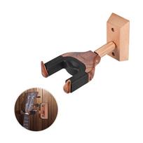 Sieninis laikiklis Ukelele Ukulele Uke pakabos kablio laikiklio laikiklis Automatinė rankenos sistema Guminė pagalvėlė medinė bazė ryškiai rožinė