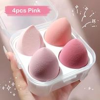 4pcs Makeup Egg Sponge Cosmetic Powder Puff Microfiber Sponge Egg Foundation Makeup Blender Beauty Tools with Box violetinė