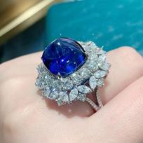 SACE GEMS klasikinis vario lydinio cukraus bokštas, mėlynas cirkonio žiedas, moteriškas papuošalas, vestuvių pažadas, vakarėlio dovana open mėlyna