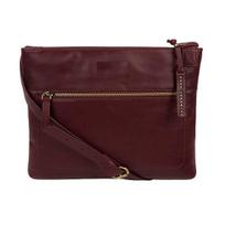 Noora Women Solid Burgundy Leather Sling Bag Pack of 1 black