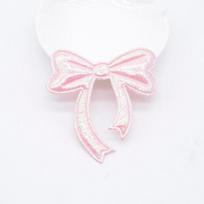 20Pcs 60*60mm Shiny Leather Bow Tie Appliques for Clothes Hat Sewing Supplies Patches DIY Headwear Hair Clips Decor Accessories rožinė