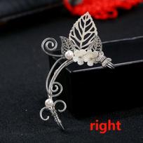 1 vnt Prašmatnus Elf Ear Cuff Pearl Tuščiaviduriai Gėlė Lapai Cosplay Fairy Auskarų segtukai Moterims Merginoms Vestuviniai Ausinių papuošalai