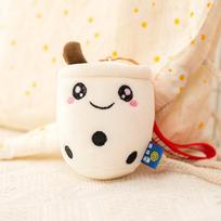 Pliušiniai žaislai Bubble Tea pliušinis žaislas Kawaii pliušinis puodelio formos pakabukas Vaikų gimtadienio dovana 10CM beige