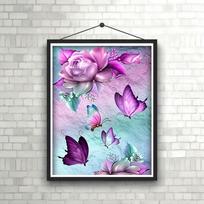 5D Diy Diamond Painting Butterflies and Flowers Cross Stitch Set Full Diamond Embroidery Mosaic Art Picture of Rhinestones Decor Gift Full Round 20x30cm gray