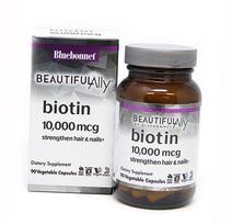 Biotinas, Beautiful Ally Biotin 10000, Bluebonnet Nutrition 90 daržovių kepurėlių (36393090) 90vcaps