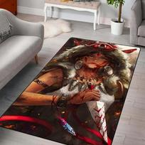 Princesė Mononokė Kilimas Plotinis Kilimas Mielas Grindų Kilimėlis Anime Kilimai Svetainei 3D Animacinis Spausdintas Patogus Kilimas Plaukuotas Grindų Kilimėlis 50cm x 80cm