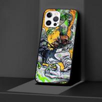 Dėklas Apple Iphone 11 13 12 Mini 14 Pro Max Xr 7 8 +Se 2020 Xs 6 6s Plus 5 5s Juodas silikoninis telefono dangtelis grandininis pjūklas Man Comic iPhone 6 6s
