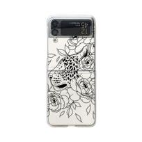 For Samsung Galaxy Z Flip 4 3 Case Line Animals Painted Transparent Shockproof Hard Back Cover For Samsung Z Flip4 Flip3 5g Case For Samsung Z Flip 3