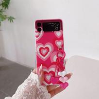 Love Translucency Case For Samsung Galaxy Z Flip 4 Case Zflip3 5g Shockproof Hard Back Cover With Hangout For Samsung Z Flip 4 Galaxy Z Flip 4