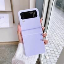 For Samsung Galaxy Z Flip 4 Frosted Phone Case Galaxy Z Flip 4 Mobile Phones Solid Color Ultra Thin Flip Case Cover Flip4 Shell For Galaxy Z Flip 4 violetinė