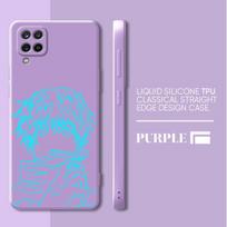 Animacinis Jujutsu Kaisen telefono dėklas Samsung Galaxy A71 A21s A01 A03s A70 A31 A02 A51 A50 A11, silikoninis kvadratinis skystas dėklas-krepšelis Samsung A71 4G gray