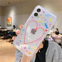 Love Heart Transparent Phone Case For Iphone 11 12 Pro Mini X Xs Max Xr Cute Soft Clear Tpu Back Cover For Iphone 7 8 Plus Case For iPhone 13pro Max gray