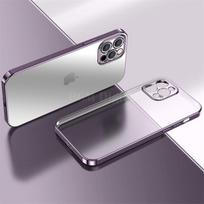 Prabangus dengtas kvadratinis rėmelis matinis skaidrus silikoninis dėklas iPhone 11 12 13 Pro Max Mini Xr X Xs 7 8 Plus Se 2020 minkštas plonas dangtelis For iPhone 13 mini violetinė