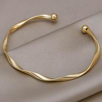 Foxanry Twist apyrankė moterims Poroms Minimalistinė Elegantiška Lengva Prabanga Asmenybė Gimtadienio vakarėlis Papuošalai Aksesuarai Dovanos 18cm auksas