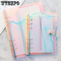 2pcs A5A6 Creative Binder, Laser Hand Notebook, Soft Shell Transparent Small Fresh Notebook, Notepad, Diary Shell white