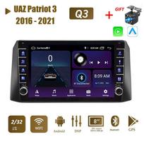 Skirta UAZ Patriot 3 2016–2021 su mygtuko rankenėle Android Car Radio Multimedia Player Navigation Stereo GPS 2 Din Carplay 2+32GB 2+32GB