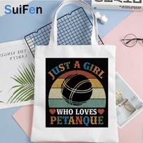 petanque shopping bag shopper shopping tote bolso cotton canvas bag ecobag jute shoping sacolas 24*26cm gray
