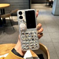 Bling brangakmenių deimantinis pakabukas, skirtas OPPO Find N2 Flip / Samsung Z Flip 5 3 Z sulankstomas 4 S23 S22 S21 Ultra S10 A54 A13 A23 A33 A53 A52 / Redmi 10 9 9A 9T oppo Find N2 Flip balta