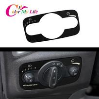 Automobilio priekinių žibintų jungiklio apdaila, apdailos priekinių žibintų jungiklio lipdukai, tinkami Ford Ecosport 2012 2013 2014 2015 2016 m. black