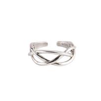 CTR5 Silver Simple Carve Heart Wedding Band Stackable Promise 5