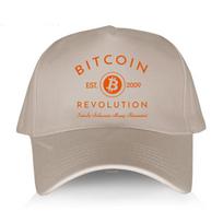Medvilninės kepuraitės Bitcoin Revolution paauglių kepurė Juokingas dizainas sportinis gaubtas Valiutinė kepurė nuo saulės Moneymilitary unisex madinga beisbolo kepurė Adjustable beige