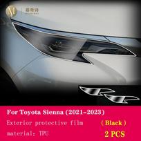 Skirta Toyota Sienna 2021-2023 Automobilio išorės priekiniai žibintai, apsaugantys nuo įbrėžimų TPU apsauginė plėvelė nuo įbrėžimų, remonto plėvelė Priedai B Black